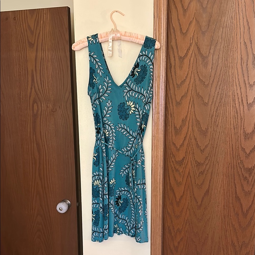 Floral Teal Sleeveless Dress